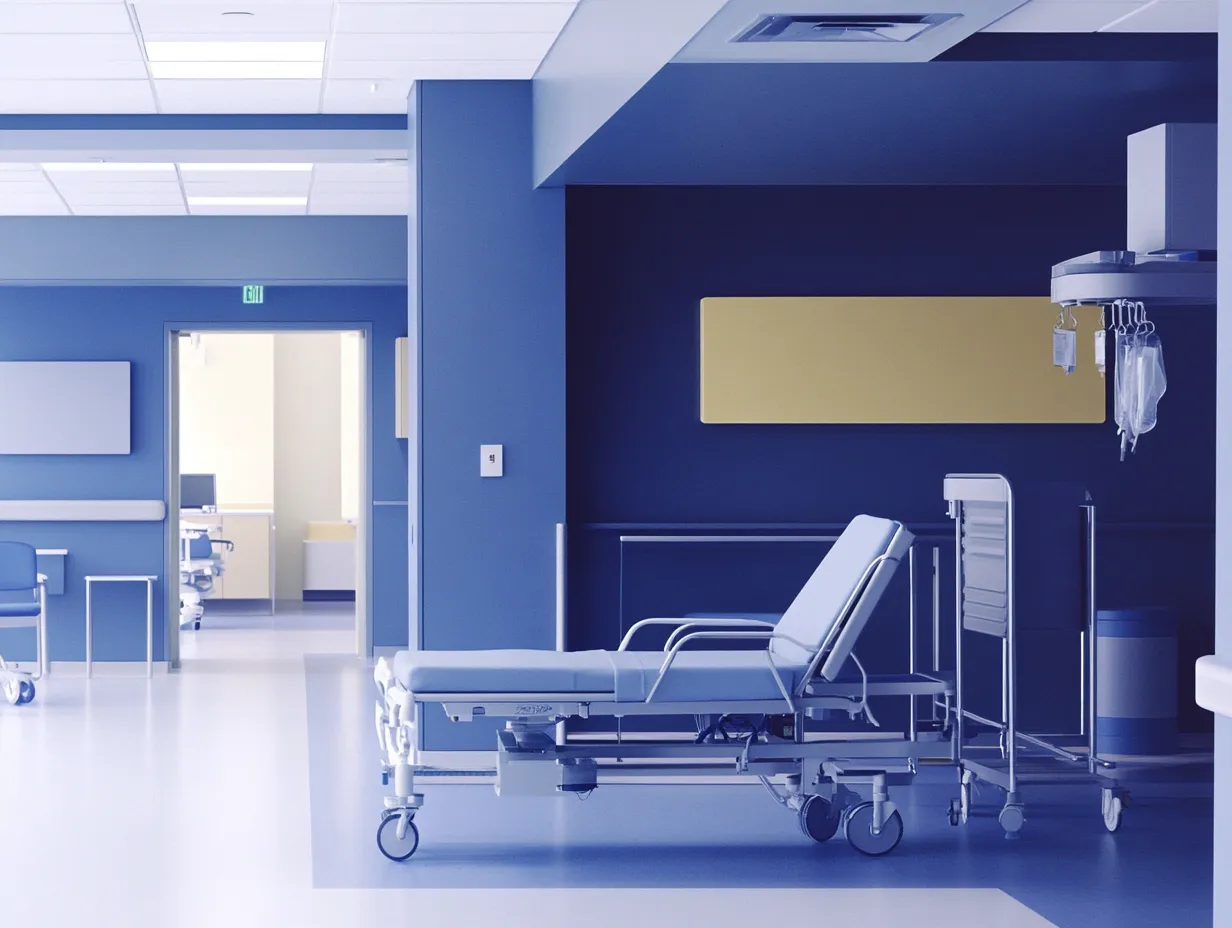 A bright, modern hospital environment, representing hygiene & infection prevention